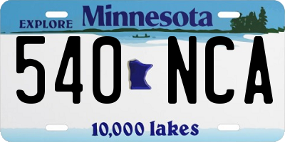MN license plate 540NCA