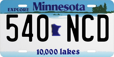 MN license plate 540NCD
