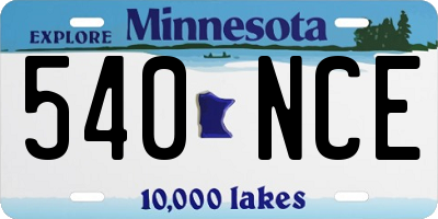 MN license plate 540NCE