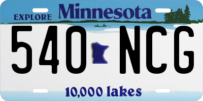 MN license plate 540NCG