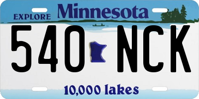 MN license plate 540NCK