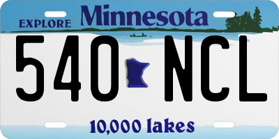 MN license plate 540NCL