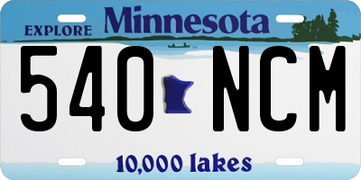 MN license plate 540NCM