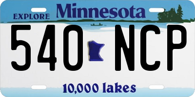 MN license plate 540NCP