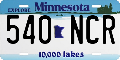 MN license plate 540NCR