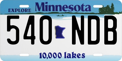 MN license plate 540NDB