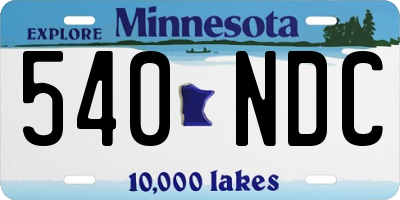 MN license plate 540NDC