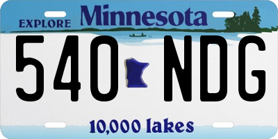 MN license plate 540NDG