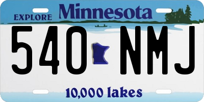 MN license plate 540NMJ