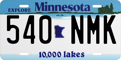 MN license plate 540NMK