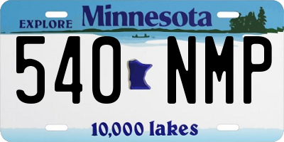 MN license plate 540NMP