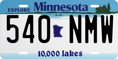 MN license plate 540NMW
