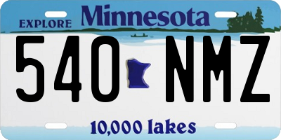 MN license plate 540NMZ