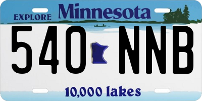 MN license plate 540NNB