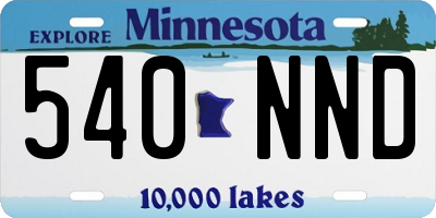 MN license plate 540NND