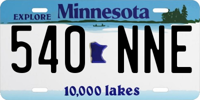MN license plate 540NNE