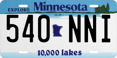 MN license plate 540NNI