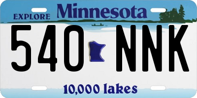 MN license plate 540NNK