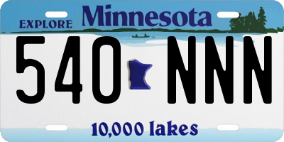 MN license plate 540NNN