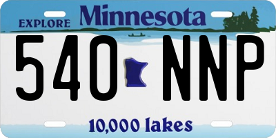 MN license plate 540NNP