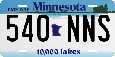 MN license plate 540NNS