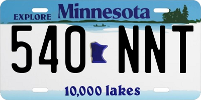 MN license plate 540NNT