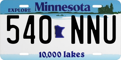 MN license plate 540NNU