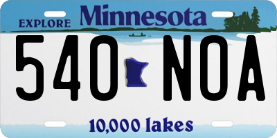 MN license plate 540NOA