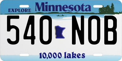 MN license plate 540NOB