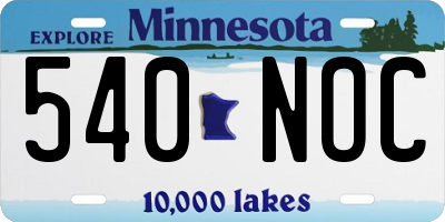 MN license plate 540NOC