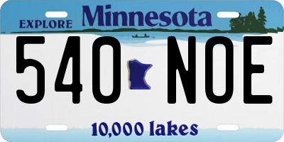 MN license plate 540NOE