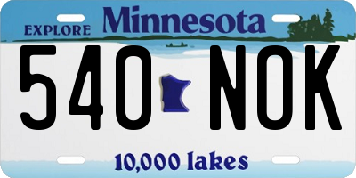 MN license plate 540NOK