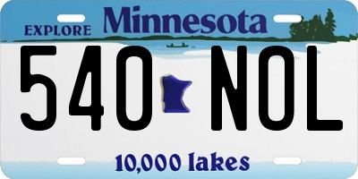 MN license plate 540NOL