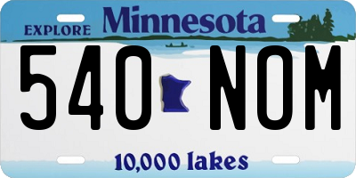 MN license plate 540NOM