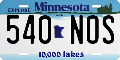 MN license plate 540NOS