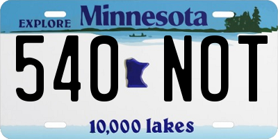 MN license plate 540NOT