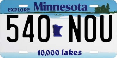 MN license plate 540NOU