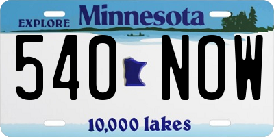 MN license plate 540NOW