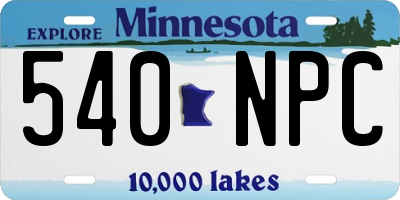 MN license plate 540NPC