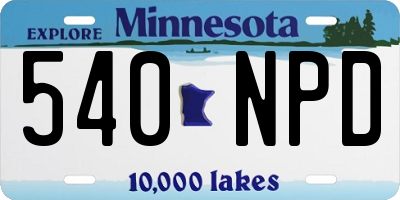 MN license plate 540NPD
