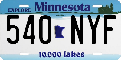 MN license plate 540NYF