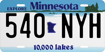 MN license plate 540NYH