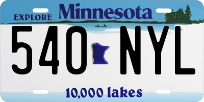 MN license plate 540NYL