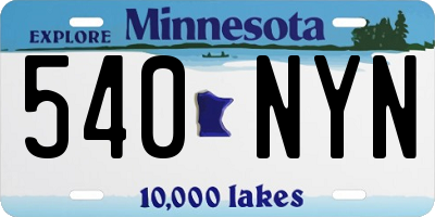 MN license plate 540NYN