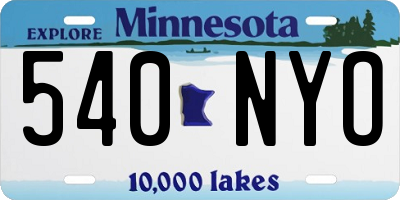 MN license plate 540NYO