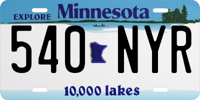 MN license plate 540NYR