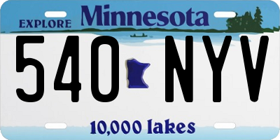 MN license plate 540NYV