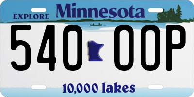 MN license plate 540OOP