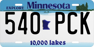 MN license plate 540PCK
