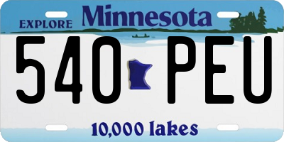 MN license plate 540PEU